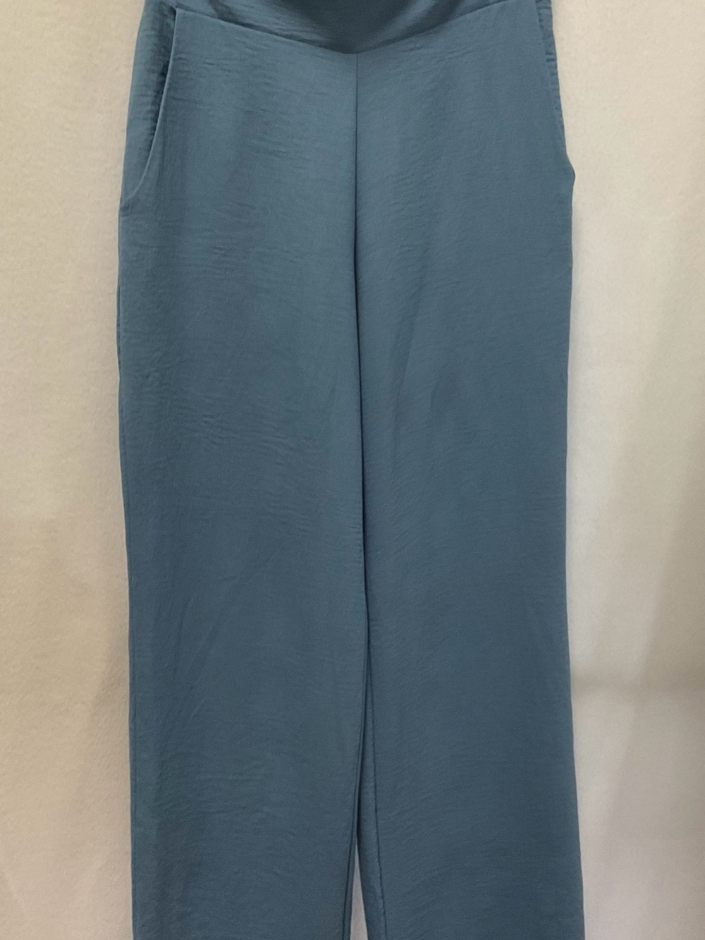Veronica M  Slate Blue Wide-Leg Pull-On Pants